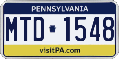 PA license plate MTD1548