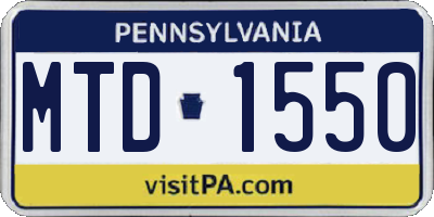 PA license plate MTD1550