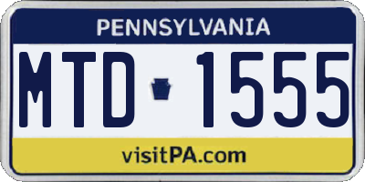 PA license plate MTD1555