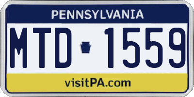 PA license plate MTD1559