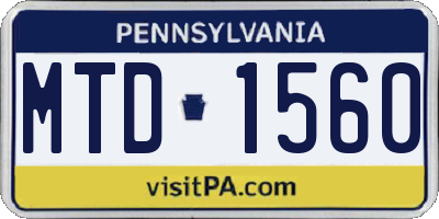 PA license plate MTD1560