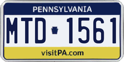 PA license plate MTD1561