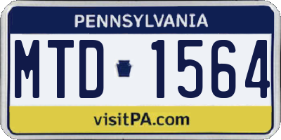 PA license plate MTD1564