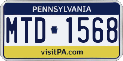 PA license plate MTD1568