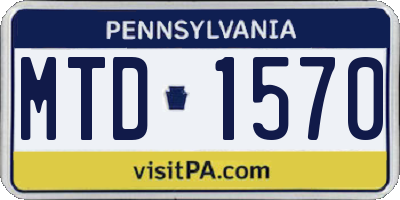 PA license plate MTD1570