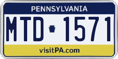PA license plate MTD1571