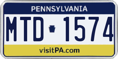 PA license plate MTD1574