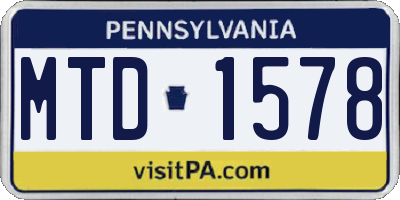 PA license plate MTD1578