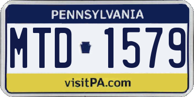 PA license plate MTD1579