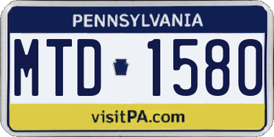 PA license plate MTD1580