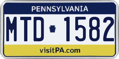 PA license plate MTD1582