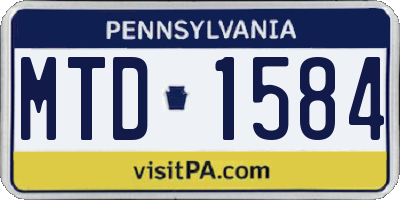 PA license plate MTD1584