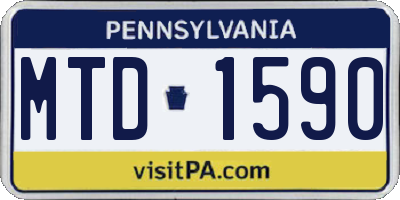 PA license plate MTD1590