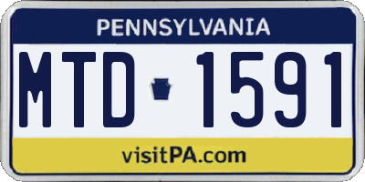 PA license plate MTD1591