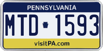 PA license plate MTD1593