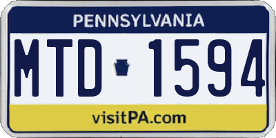 PA license plate MTD1594