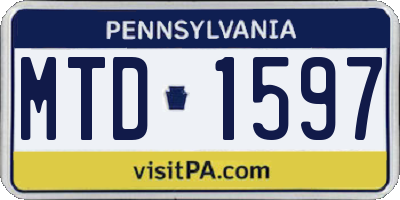 PA license plate MTD1597