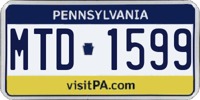 PA license plate MTD1599