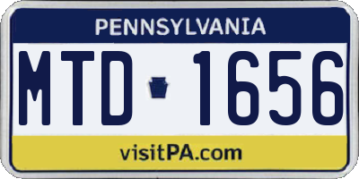 PA license plate MTD1656