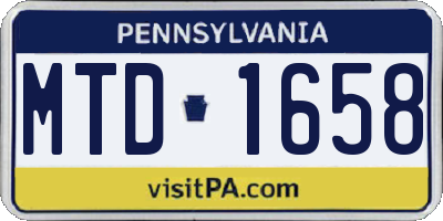 PA license plate MTD1658