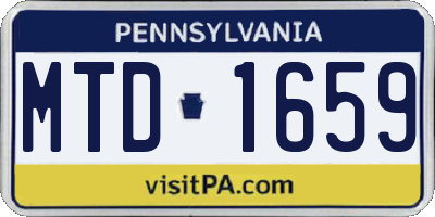 PA license plate MTD1659