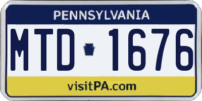 PA license plate MTD1676