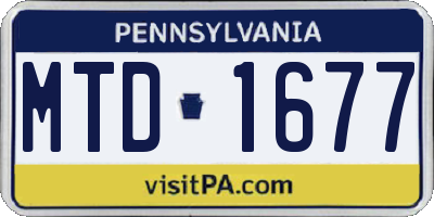 PA license plate MTD1677