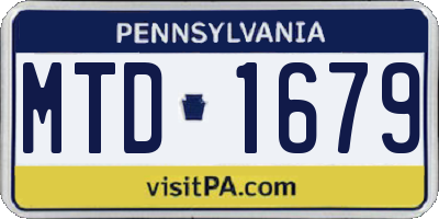 PA license plate MTD1679