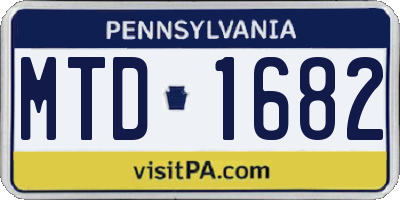 PA license plate MTD1682