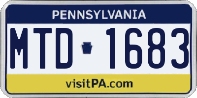 PA license plate MTD1683