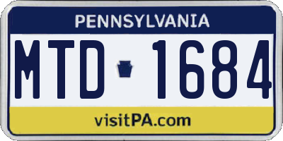 PA license plate MTD1684