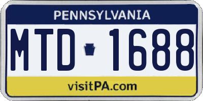 PA license plate MTD1688
