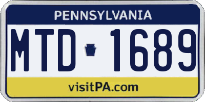 PA license plate MTD1689