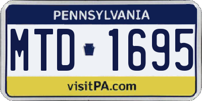 PA license plate MTD1695