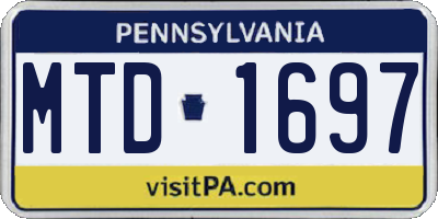PA license plate MTD1697