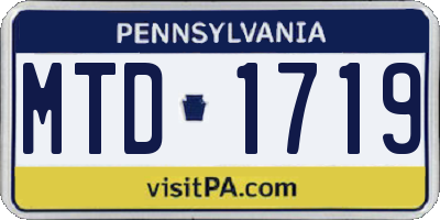 PA license plate MTD1719