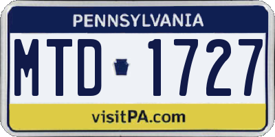 PA license plate MTD1727