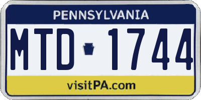 PA license plate MTD1744