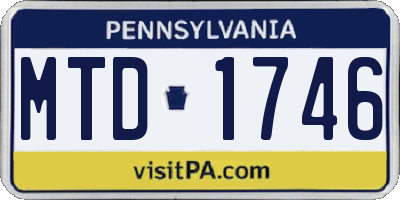 PA license plate MTD1746