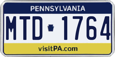 PA license plate MTD1764