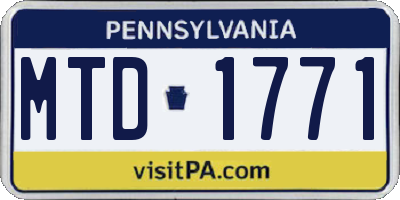 PA license plate MTD1771