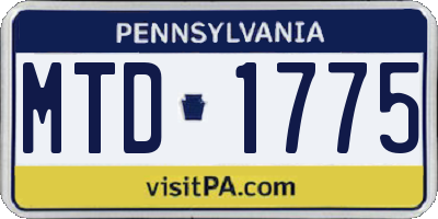 PA license plate MTD1775