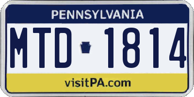 PA license plate MTD1814