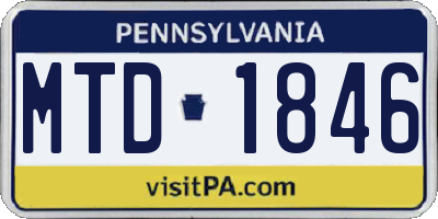 PA license plate MTD1846