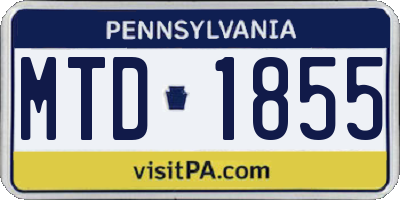 PA license plate MTD1855