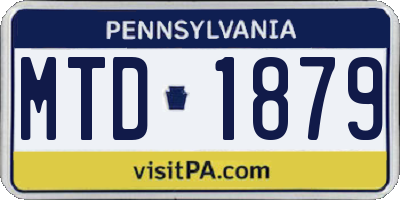 PA license plate MTD1879