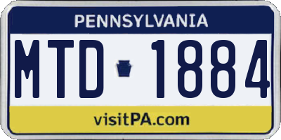 PA license plate MTD1884