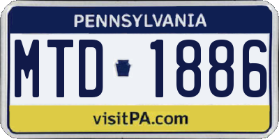 PA license plate MTD1886