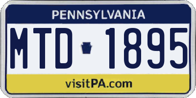 PA license plate MTD1895