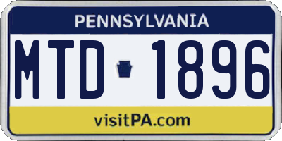 PA license plate MTD1896